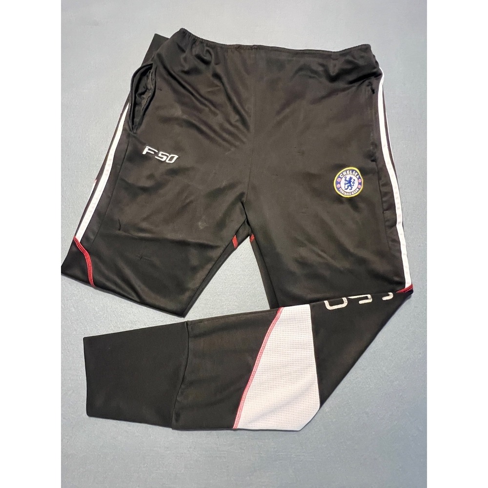 Chelsea FC F50 Soccer Training Pants Youth Black Zip Pocket Track Pants Football